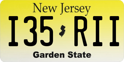NJ license plate I35RII