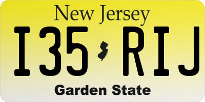 NJ license plate I35RIJ