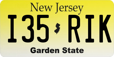 NJ license plate I35RIK