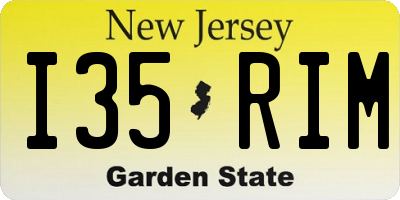 NJ license plate I35RIM