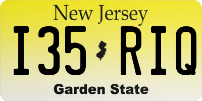 NJ license plate I35RIQ