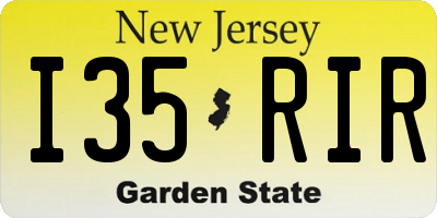 NJ license plate I35RIR