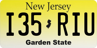 NJ license plate I35RIU