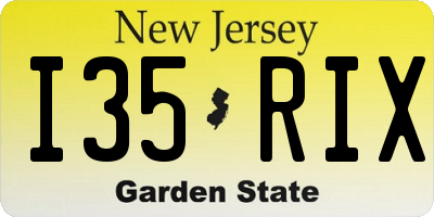 NJ license plate I35RIX
