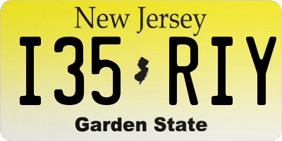 NJ license plate I35RIY