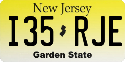 NJ license plate I35RJE
