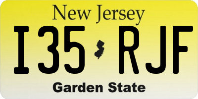 NJ license plate I35RJF