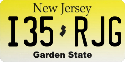 NJ license plate I35RJG