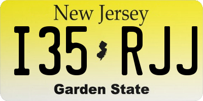 NJ license plate I35RJJ