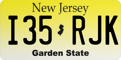 NJ license plate I35RJK