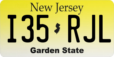 NJ license plate I35RJL