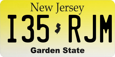 NJ license plate I35RJM