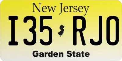 NJ license plate I35RJO
