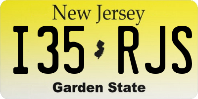 NJ license plate I35RJS