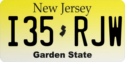 NJ license plate I35RJW