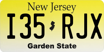 NJ license plate I35RJX