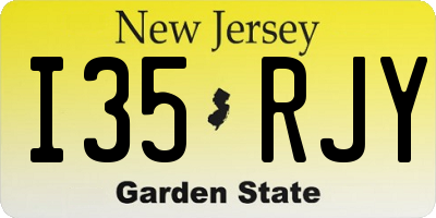 NJ license plate I35RJY