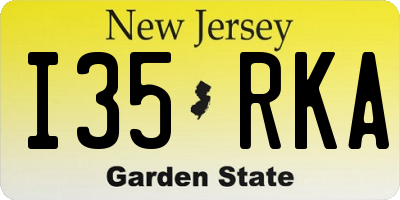 NJ license plate I35RKA