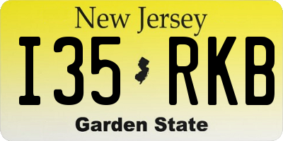 NJ license plate I35RKB