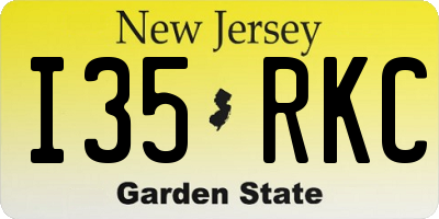 NJ license plate I35RKC