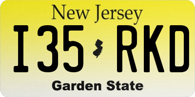 NJ license plate I35RKD
