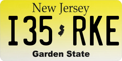 NJ license plate I35RKE