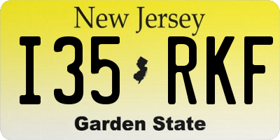 NJ license plate I35RKF