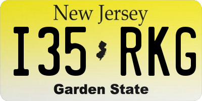 NJ license plate I35RKG