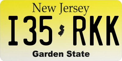 NJ license plate I35RKK