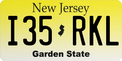 NJ license plate I35RKL
