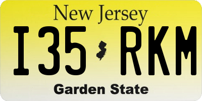 NJ license plate I35RKM