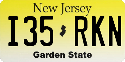 NJ license plate I35RKN