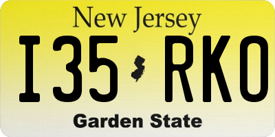 NJ license plate I35RKO