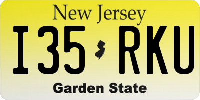 NJ license plate I35RKU