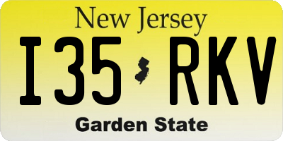 NJ license plate I35RKV