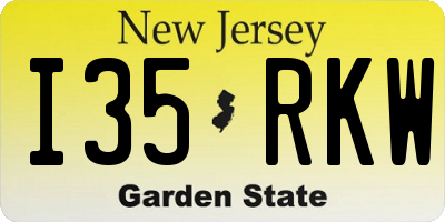 NJ license plate I35RKW