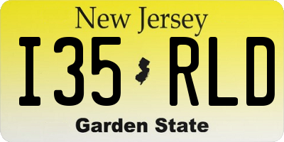 NJ license plate I35RLD