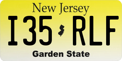 NJ license plate I35RLF