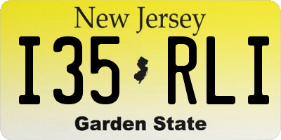 NJ license plate I35RLI