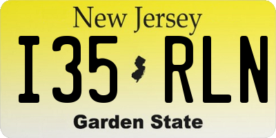 NJ license plate I35RLN