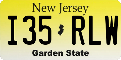 NJ license plate I35RLW