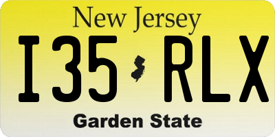 NJ license plate I35RLX