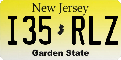 NJ license plate I35RLZ