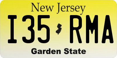 NJ license plate I35RMA