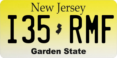 NJ license plate I35RMF