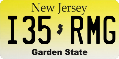 NJ license plate I35RMG