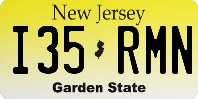 NJ license plate I35RMN