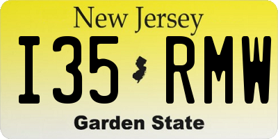 NJ license plate I35RMW