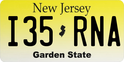 NJ license plate I35RNA