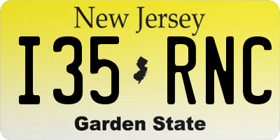 NJ license plate I35RNC